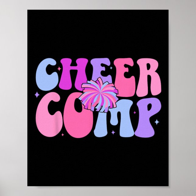 Groovy Cheer Comp Day Cheerleading Competition Day Poster (Front)