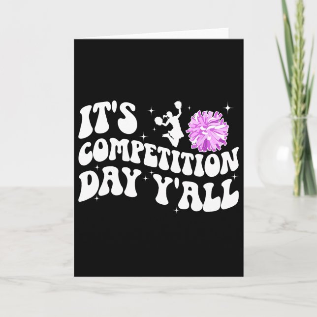 Groovy Cheer Comp Day For Cheerleading  Card (Front)
