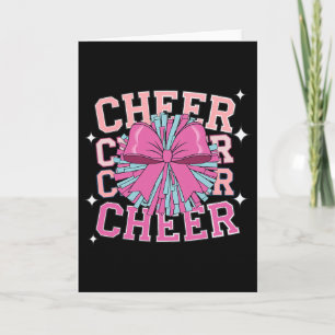 Groovy Cheer Coquette Bow Cheerleading Lover Cheer Card