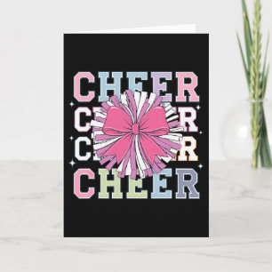 Groovy Cheer Coquette Bow Cheerleading Lover Cheer Card
