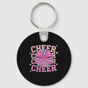 Groovy Cheer Coquette Bow Cheerleading Lover Cheer Key Ring