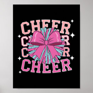 Groovy Cheer Coquette Bow Cheerleading Lover Cheer Poster