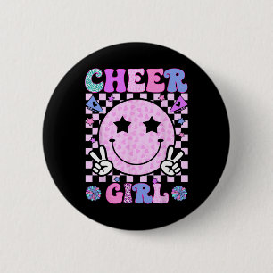 Groovy Cheer Girl Cheerleading Cheerleader Women G 6 Cm Round Badge