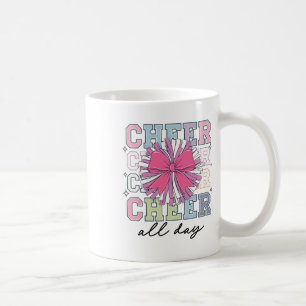 Groovy Cheer Girls Women Coquette Bow Cheerleading Coffee Mug