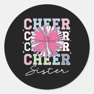 Groovy Cheer Sister Coquette Bow Cheerleading Chee Classic Round Sticker