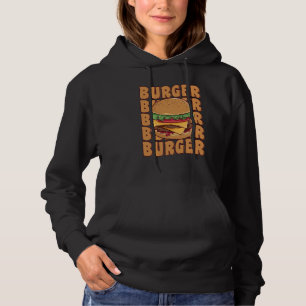 Groovy Cheeseburger Burger Cookout Foodie Meat Eat Hoodie