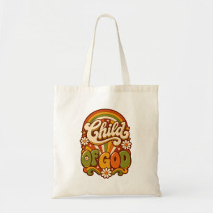Groovy Child Of God Vintage 70s Gift Faith Art  Tote Bag