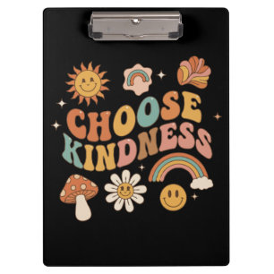 Groovy Choose Kindness Retro 70s Vintage Positive Clipboard