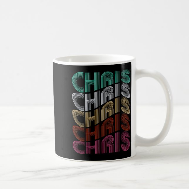 Groovy Chris D Name I Love Chris 70,80's Meme  Coffee Mug (Right)