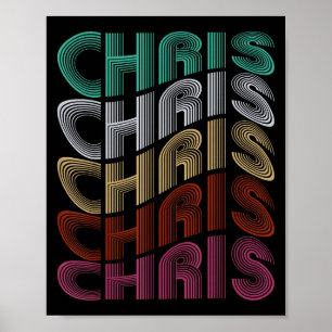 Groovy Chris D Name I Love Chris 70,80's Meme Poster