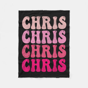 Groovy Chris First Name D I Love Chris Tees Meme  Fleece Blanket