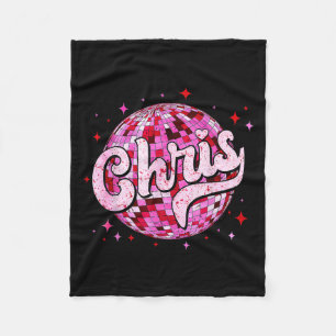 Groovy Chris First Name D I Love Chris Tees Meme  Fleece Blanket