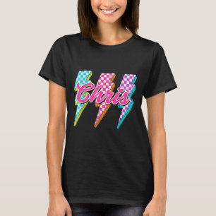 Groovy Chris Lightning Bolt Chequered I Love Meme T-Shirt