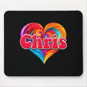 Groovy chris name i love chris 80's90's funny mouse pad