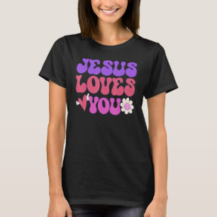 Groovy Christian Jesus Loves You 70's Hippie T-Shirt