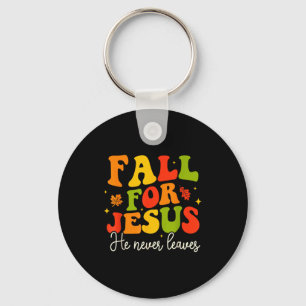 Groovy Christian Sayings Halloween Fall For Jesus  Key Ring