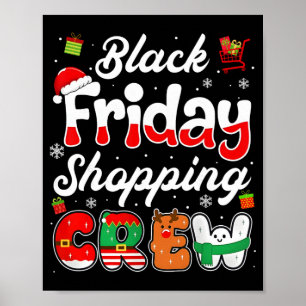 Groovy Christmas Black Shopping Funny Friday Shopp Poster