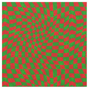 groovy christmas chequered swirly 1960s snowflakes fabric