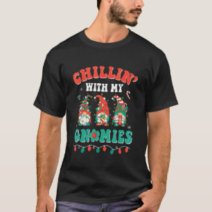 Groovy Christmas Chillin With My Gnomies Hippie Xm T-Shirt