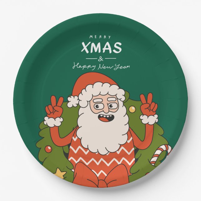 Groovy Christmas Cute Plates (Front)