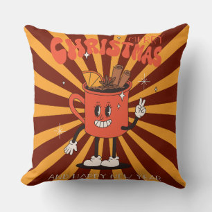 Groovy Christmas Day Throw Pillow