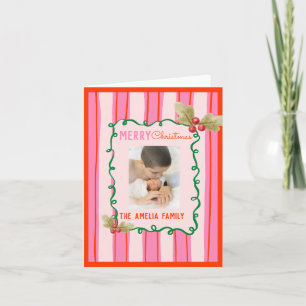 Groovy Christmas Doodle Photo  Holiday Card