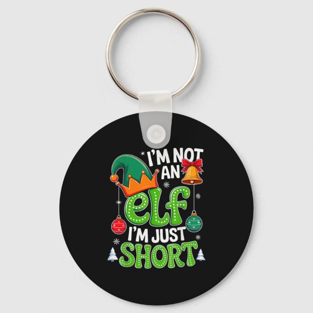 Groovy Christmas Im Not An Elf Just Short Xmas Squ Key Ring (Front)