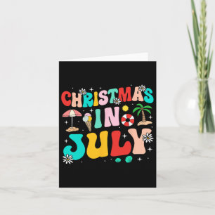 Groovy Christmas In July Girls Funny Summer Beach Card