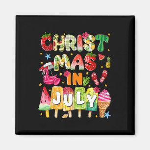 Groovy Christmas In July Summer Hawaii Womens Mens Magnet