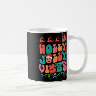 Groovy Christmas Jolly Holly Vibes Retro Xmas Men Coffee Mug