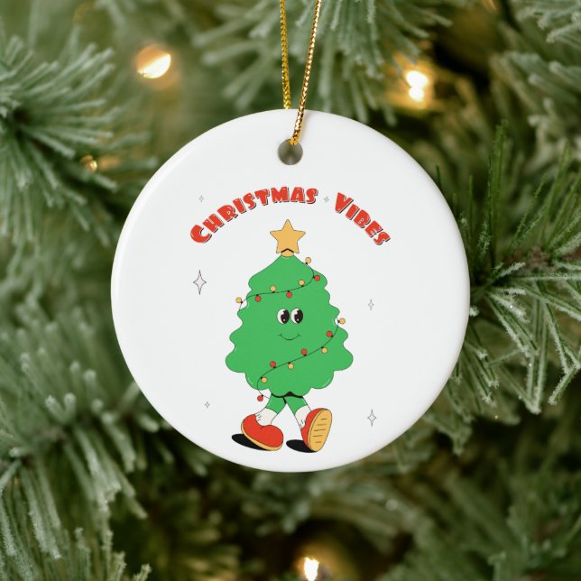 Groovy Christmas Mascot,Christmas Tree Ceramic Ornament (Tree)