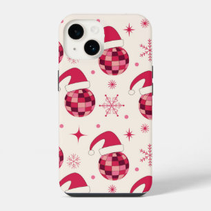 Groovy Christmas Santa Disco Balls Pattern  iPhone 14 Case