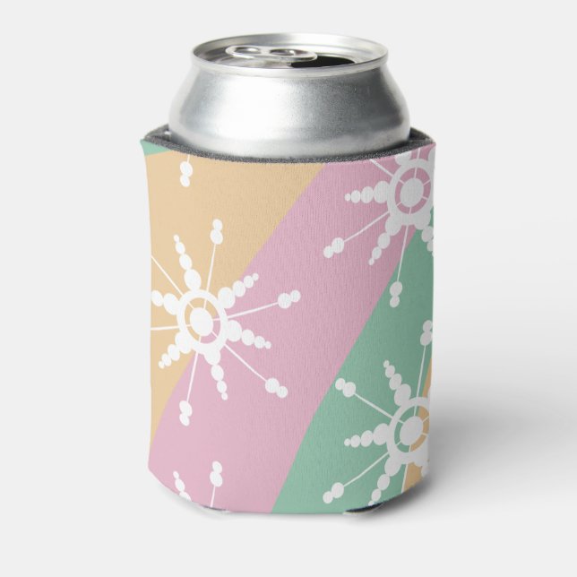 Groovy Christmas Snowflake Swirl Liquid Can Cooler (Can Back)