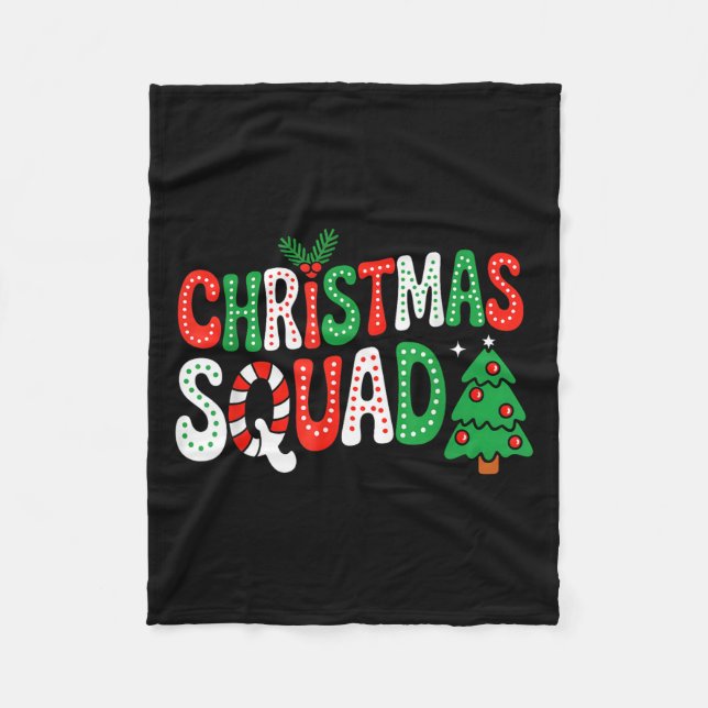 Groovy Christmas Squad Xmas Tree Family Matching P Fleece Blanket (Front)