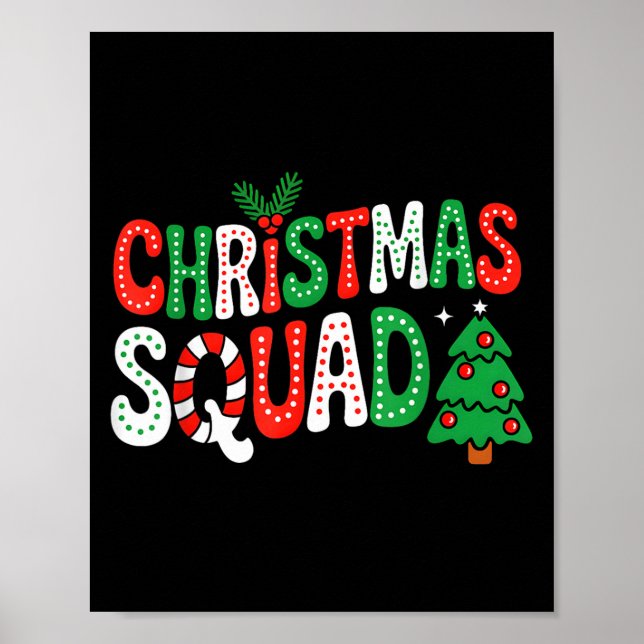 Groovy Christmas Squad Xmas Tree Family Matching P Poster (Front)