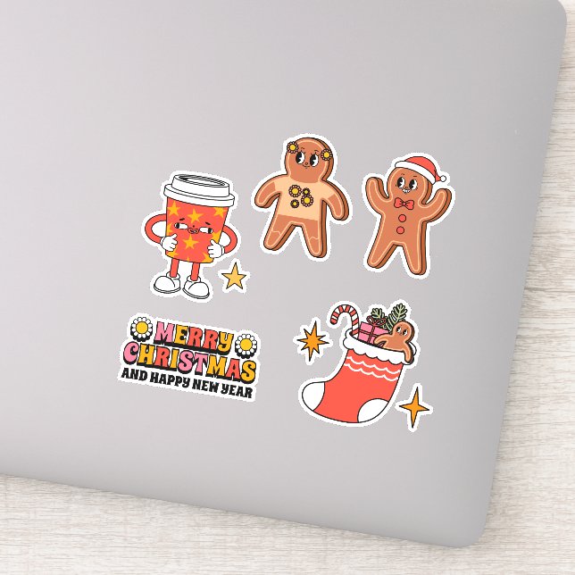Groovy Christmas Sticker Pack (Detail)