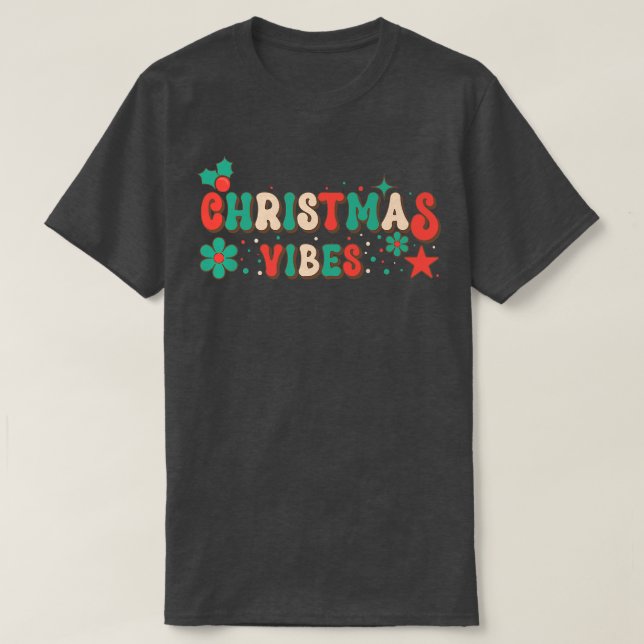Groovy Christmas Vibes Merry Christmas Family Paja T-Shirt (Design Front)
