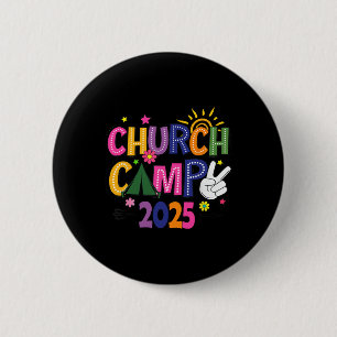 Groovy Church Camp 2025 Matching Christian Camp Fa 6 Cm Round Badge