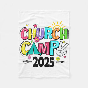 Groovy Church Camp 2025 Matching Christian Camp Fa Fleece Blanket