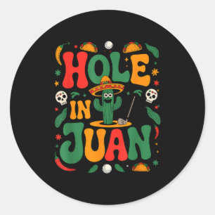 Groovy cinco de mayo hole in juan golfer golf 5 de classic round sticker