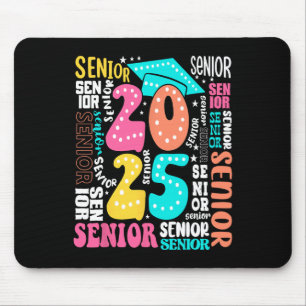 Groovy Cl Of 2025 Senior 2025 Graduation Back To S Mouse Pad