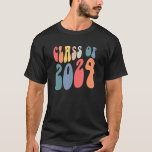 Groovy Class Of 2024 Senior Junior 12th Grade Back T-Shirt