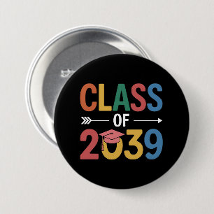 Groovy Class Of 2039 Graduation Senior 2039 7.5 Cm Round Badge