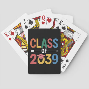 Groovy Class Of 2039 Graduation Senior 2039 Playing Cards