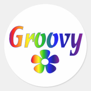 groovy classic round sticker