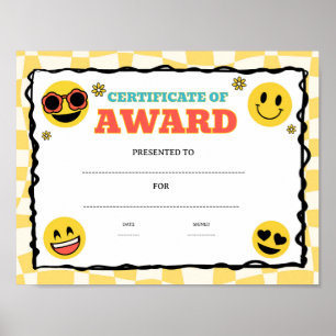 Groovy classroom achievement award editable poster