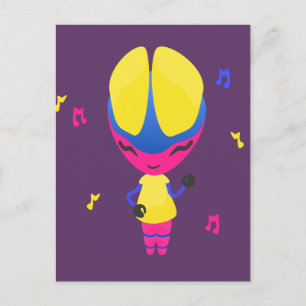 Groovy CMYK Robot Postcard