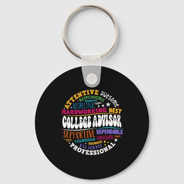 Groovy College Advisor Appreciation Week Ck To Sch Key Ring (Front)