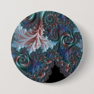 Groovy Colourful Boho Hippie Mandelbrot Fractal Ar 7.5 Cm Round Badge