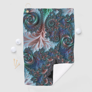 Groovy Colourful Boho Hippie Mandelbrot Fractal Ar Golf Towel